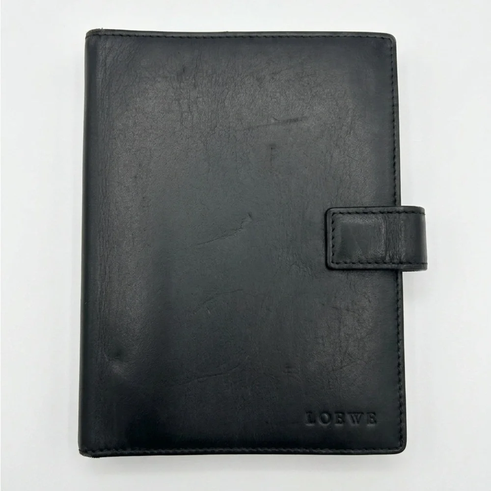 Loewe Black Leather Ringed Agenda